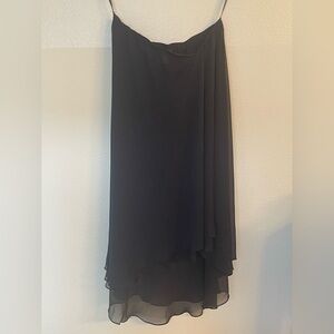 Alex Evenings Black Maxi A-Line Skirt Asymmetrical medium